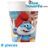 8 x Gobelets en Papier de Fête Les Schtroumpfs - Articles de Fête d’Anniversaire Les Schtroumpfs - 200 ml