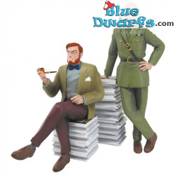 Blake et Mortimer et leur pile d’albums – Blake & Mortimer – Figurine en résine – Plastoy – 25 cm