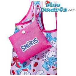Bolsa tote de Los Pitufos – Bolsa plegable de Los Pitufos – Pitufos con corazones – 40 x 60 cm