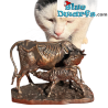 Mucca che allatta il suo vitello – Les Animaliers – Statuetta della Collezione Pierre-Jules Mêne – Parastone – 12 cm