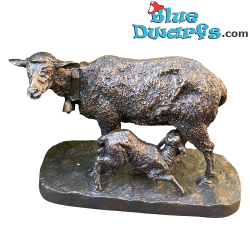 Pecora che allatta il suo agnello – Les Animaliers – Statuetta della Collezione Pierre-Jules Mêne – Parastone – 9 cm