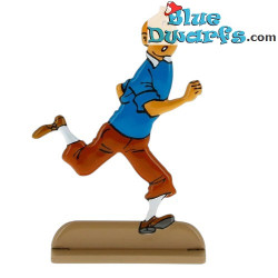 Tintin courant joyeusement – Figurine en métal embossé de Tintin – Tintinimaginatio – 8 x 8 cm