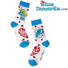 2 Pair of Smurf Socks - Romantic Smurfs - One Size - 19 x 8 cm