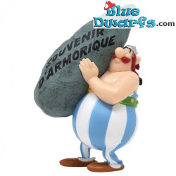 Obelix met Menhir – Souvenir d’Armorique – Herinnering aan Armorica – Asterix & Obelix figuur – Plastoy – 9 cm