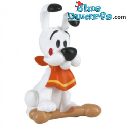 Idefix klaar om zijn bot te eten - Asterix & Obelix figuur - Plastoy - 5 cm