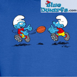 Schtroumpfs jouant au rugby – Pull Les Schtroumpfs – Bleu – Hingly