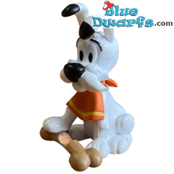 Idefix pronto a mangiare il suo osso - Statuina di Asterix e Obelix - Plastoy - 5 cm