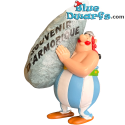 Obelix met Menhir – Souvenir d’Armorique – Herinnering aan Armorica – Asterix & Obelix figuur – Plastoy – 9 cm
