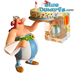 Obélix llevando una tarta de cumpleaños - Figura de Astérix y Obélix - Plastoy - 10 cm