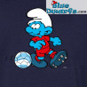 Schtroumpf jouant au football – Pull Les Schtroumpfs – Bleu marine – Hingly