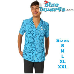 Das Schlümpfe Hawaii-Hemd für Herren - Blau - OppoSuits