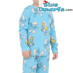 Schtroumpfette et Schtroumpf – Pyjama de nuit en velours pour enfant Les Schtroumpfs – Bleu – Cozee