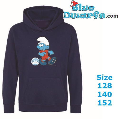 Schtroumpf jouant au football – Pull Les Schtroumpfs – Bleu marine – Hingly