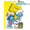 Smurfblossom Smurfette and Smurf - The Smurfs Embossed Birthday Card - The Fifth Birthday Card - Cromo - 11.5 x 17 cm