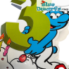 Puffo Burlone con un Regalo - Biglietto di Compleanno in Rilievo dei Puffi - La Terza Carta di Compleanno - Cromo