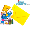 Smurfblossom Smurfette and Smurf - The Smurfs Embossed Birthday Card - The Fifth Birthday Card - Cromo - 11.5 x 17 cm