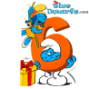 Smurfstorm Smurfette and Brainy Smurf - The Smurfs Embossed Birthday Card - The Sixth Birthday Card - Cromo