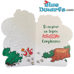 Puffetta e Puffo Quattrocchi - Biglietto di Compleanno in Rilievo dei Puffi - L’Ottavo Biglietto di Compleanno - Cromo