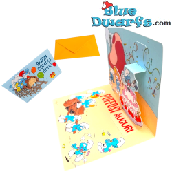 Smurfs on a Roller Coaster - The Smurfs Pop Up Birthday Card - Italian Language - Cromo - 11.5 x 17 cm