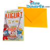 Pitufina y Papá Pitufo con tarta - Tarjeta de cumpleaños en relieve de los Pitufos - Idioma italiano - Cromo - 11,5 x 17 cm