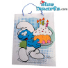 Smulsmurf met Taart - De Smurfen Papieren Draagtas - De Smurfen Verjaardagstas - Cromo - 32 x 26 cm