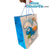 Smulsmurf met Taart - De Smurfen Papieren Draagtas - De Smurfen Verjaardagstas - Cromo - 32 x 26 cm
