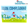 Grande Puffo che salta e Puffo Burlone - Biglietto di compleanno pop-up dei Puffi - Buon Compleanno - Cromo - 11,5 x 17 cm