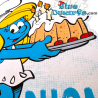 Smurfin met taart - Verjaardagskaart met reliëf van de Smurfen - Gefeliciteerd - Italiaanse taal - Cromo - 11,5 x 17 cm