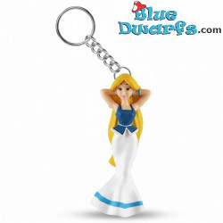 Falbala met haar handen in haar haar - Asterix & Obelix sleutelhanger - Plastoy - 7,5 cm
