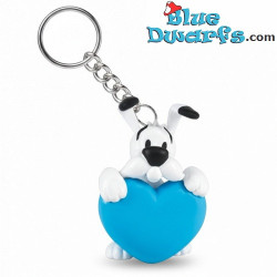 Ideafix con un corazón azul - Llavero de Astérix y Obélix - Plastoy - 4,5 cm