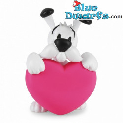 Idefix mit rosa Herz - Asterix & Obelix Figur - Plastoy - 4,5 cm