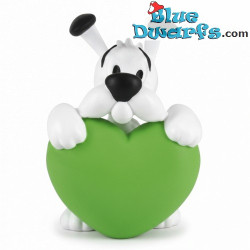Idéfix avec un cœur vert - Figurine Astérix & Obélix - Plastoy - 4,5 cm
