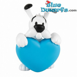 Idefix con un cuore blu - Statuetta di Asterix & Obelix - Plastoy - 4,5 cm