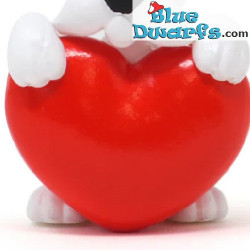 Idefix met een rood hart - Asterix & Obelix sleutelhanger - Plastoy - 4,5 cm