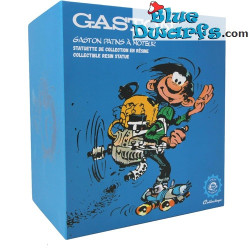 Gaston Lagaffe avec moteur sur des patins à roulettes - Figurine en résine - Plastoy - 18 cm