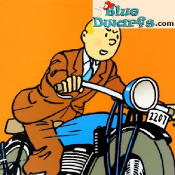 Tintin sur une moto - Pochette plastique A4 Tintin - Tintinimaginatio - 22 x 30 cm