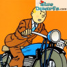 Tintin on a motorcycle - Tintin A4 Plastic Folder - Tintinimaginatio - 22 x 30 cm