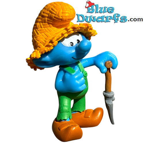 Digger Smurf - Plastic Figurine - The Purple Cow - 6cm