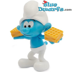 Smulsmurf met wafels - Smurfen Grappige Figuren - Giochi Preziosi - 2024 - 7,5 cm