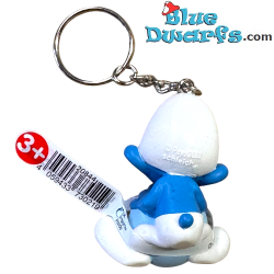 20844: Duurzame Smurf met wereldbol (2023) - Sleutelhanger - Schleich - 5,5 cm
