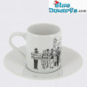 2x Tintin Holiday Greetings - Set de tasses à café - Noir et blanc - 1972 - +/- 5x6cm