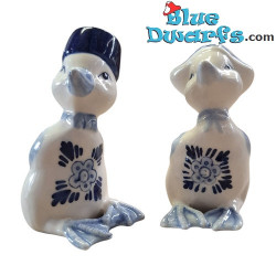 Eenden peper- en zoutstel – Handbeschilderd – Delfts Blauw – Keramiek – 6 x 4 x 8 cm