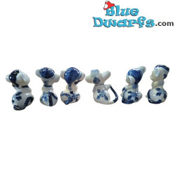 Set di 6 topi – Dipinti a mano – Delft Blauw – Ceramica – 6 cm