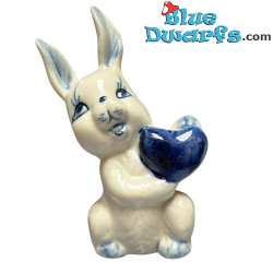 Set de 3 conejos – Pintados a mano – Delft Blauw – Cerámica – 4 x 4 x 8 cm