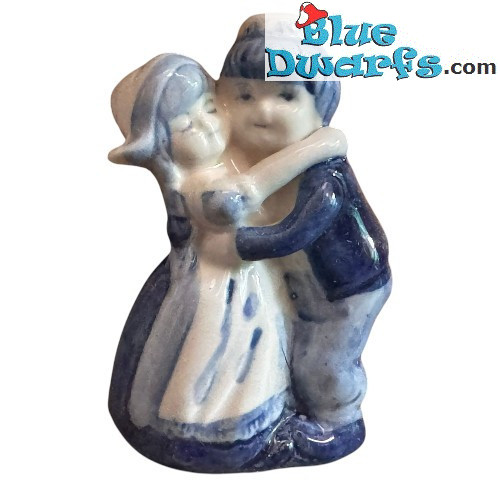 Pareja holandesa con zuecos y ropa tradicional – Pintada a mano – Delft Blauw – Cerámica – 9 cm