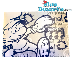 Smurfen placemat - Blauw - De Honkbalsmurf - Flexibel plastic -53 x 30 cm