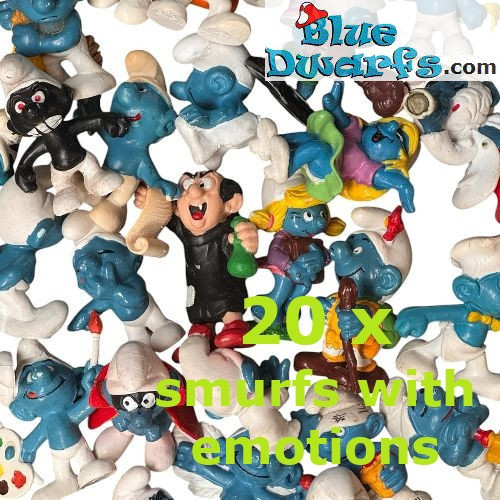 20 Schleich Schlümpfe Emotionen/Therapie - Sehr guter Zustand - Schleich - 5,5 cm