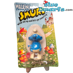 1 opwindbare vintage Smurfen - Smurf op blister -8cm