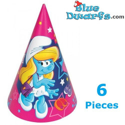 Party Hats – Party with Smurfette – 6 pieces – pink – The Smurfs