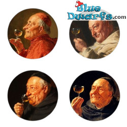 Quatre dessous de verre représentant des prêtres buvant - Collection Eduard von Grützner - Parastone - 10 cm